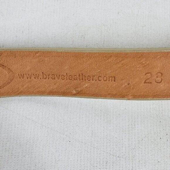 Brave Cream Narrow Leather Belt Bow Detail Size 28 - Picture 9 of 14